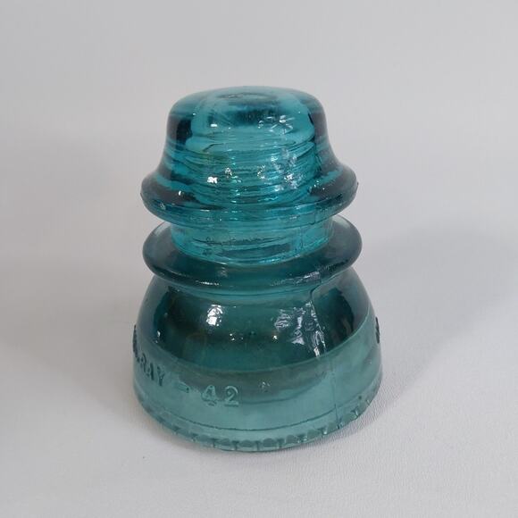 Vintage Hemingray‎ # 42 Aqua Insulator 4" Height VGC - Picture 2 of 6